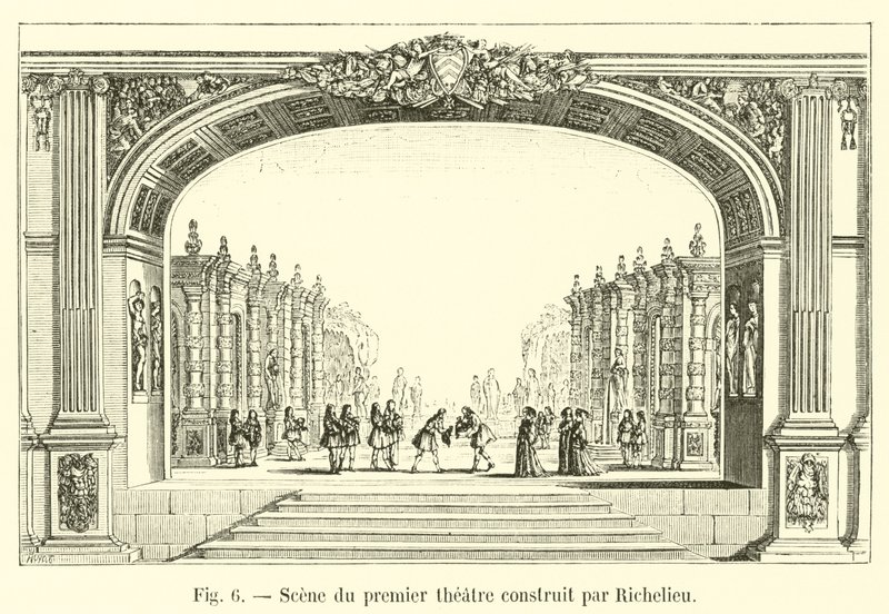 Jeviště prvního divadla postaveného Richelieuem od French School