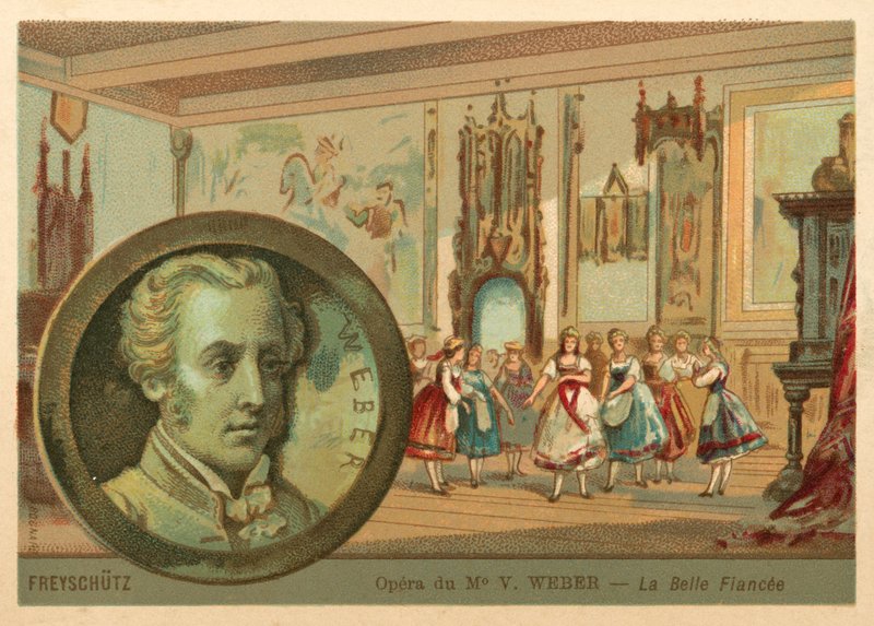 Scéna z opery Carla Maria von Webera Der Freischutz (chromolitho) od French School
