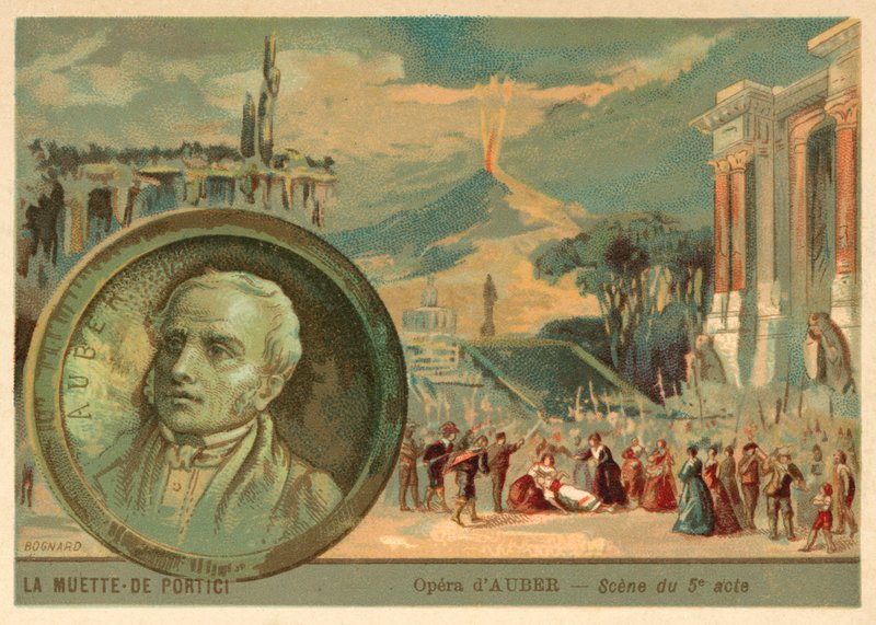 Scéna z opery Daniela Aubera La Muette de Portici (chromolitho) od French School