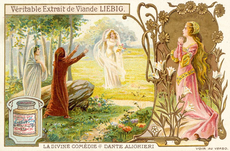 Scéna z Božské komedie, Dante Alighieri (chromolitho) od French School