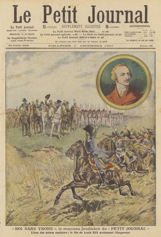 Scéna z "Král bez trůnu", nový seriál v Le Petit Journal (barevné lito) od French School