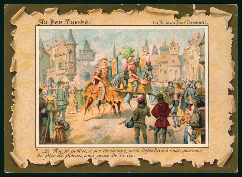 Scéna ze Šípkové Růženky (chromolit) od French School