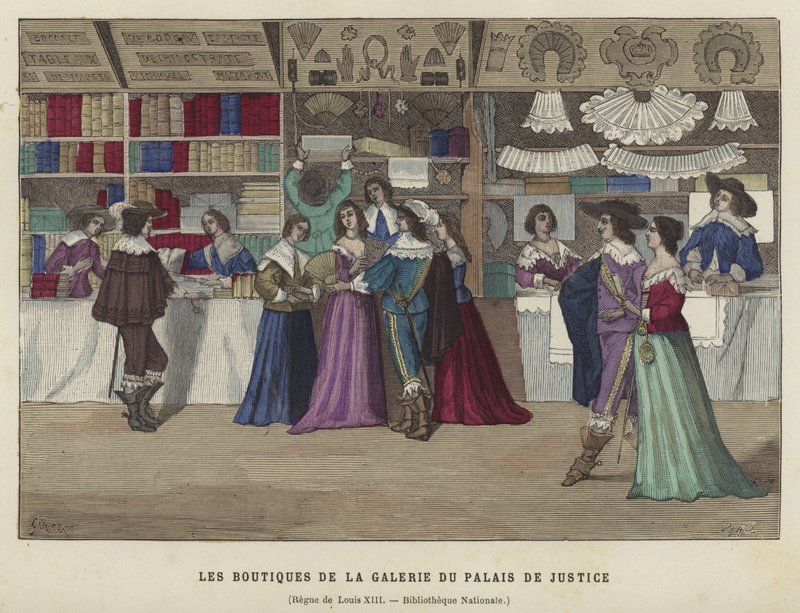 Obchody v Galerii du Palais de Justice, Paříž, vláda Ludvíka XIII., 17. století od French School