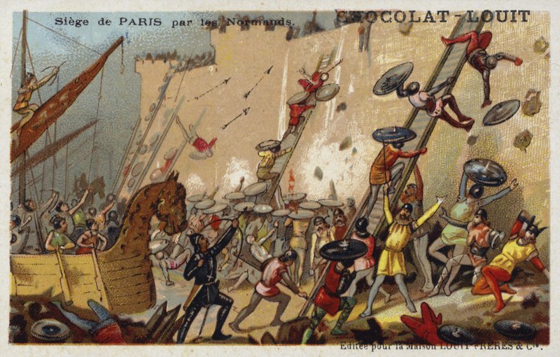 Obléhání Paříže Normany, 9. století od French School