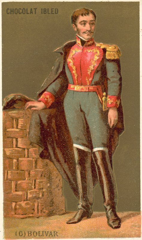 Simon Bolivar , venezuelský vojenský a politický vůdce od French School