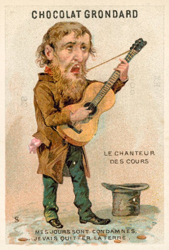 zpěvák (chromolitho) od French School