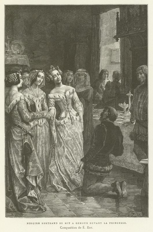 Sir Bertrand poklekl před princeznou od French School