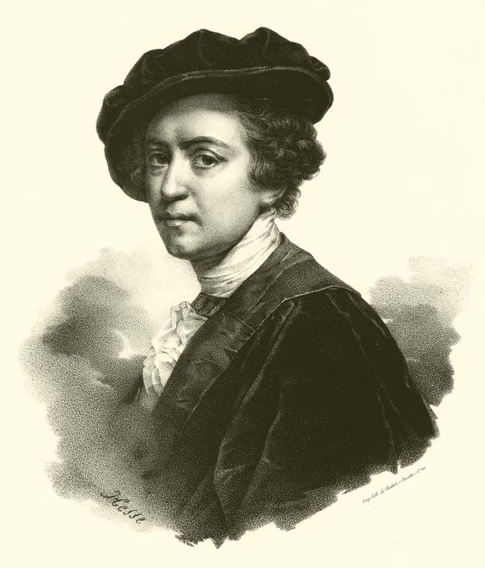 Sir Joshua Reynolds, portrét (rytina) od French School