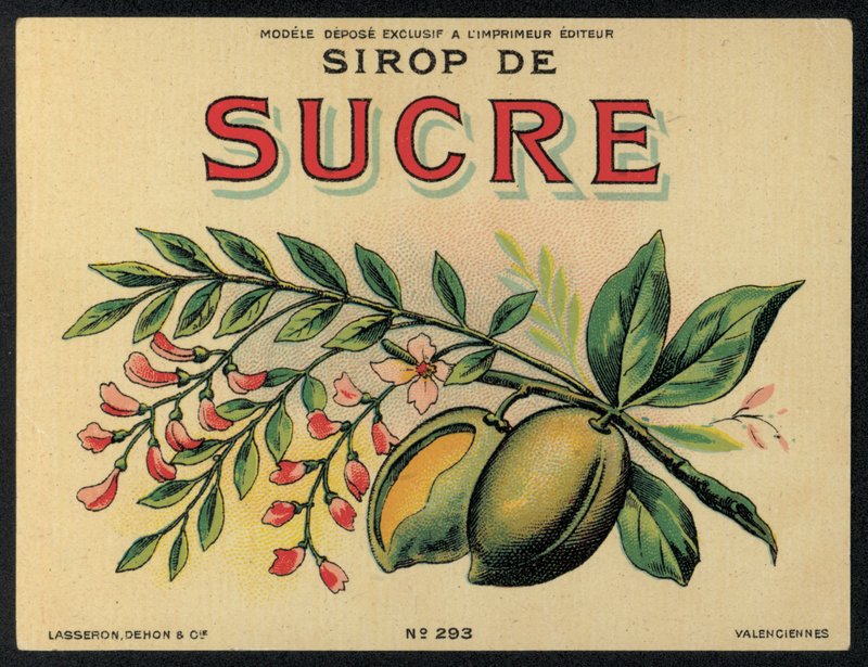 Reklama na cukrový sirup (chromolitho) od French School