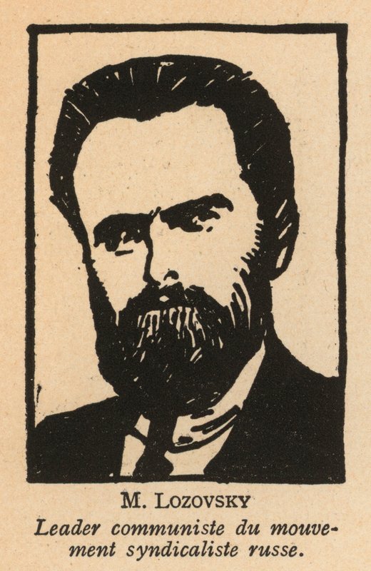 Solomon Lozovskij, ruský bolševický revolucionář a sovětský politik, generální tajemník Rudého mezinárodního svazu práce (Profintern) (litografie) od French School