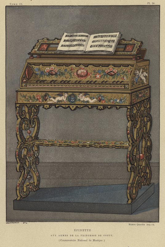 Spinet s erbem princezny z Conti od French School