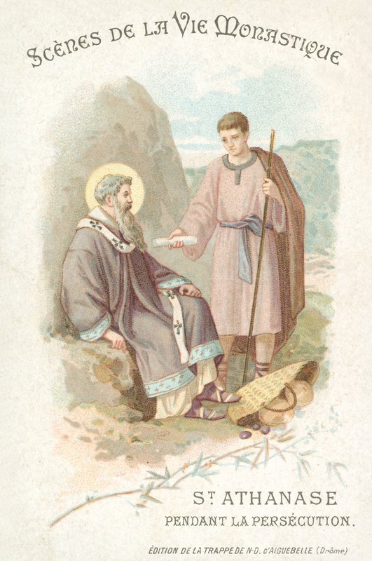 Svatý Atanáš během pronásledování křesťanů (chromolitho) od French School