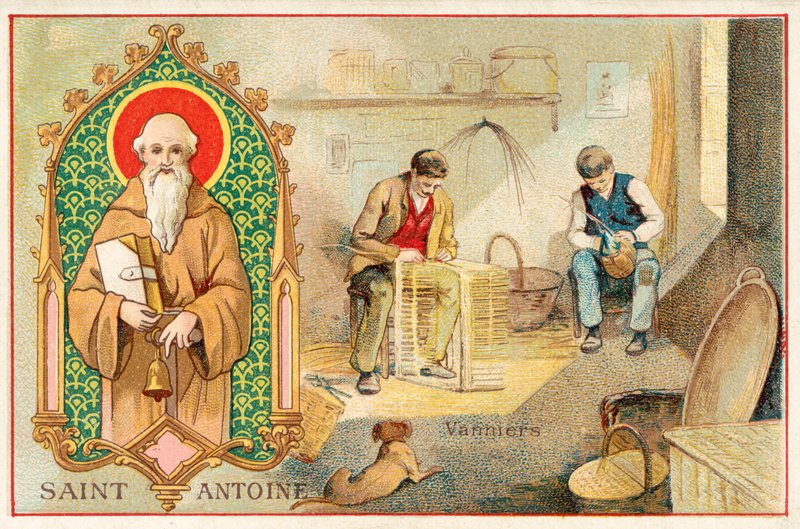 Svatý Antonín Veliký, patron košíkářů od French School