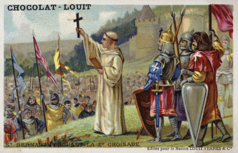 Svatý Bernard káže druhou křížovou výpravu, 1146 od French School