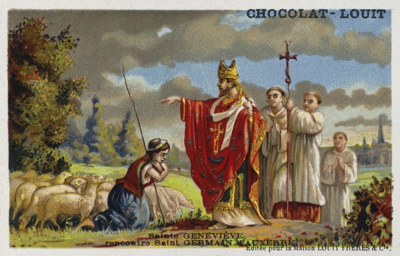 Setkání svaté Genevieve se svatým Germanem z Auxerre, 429 od French School
