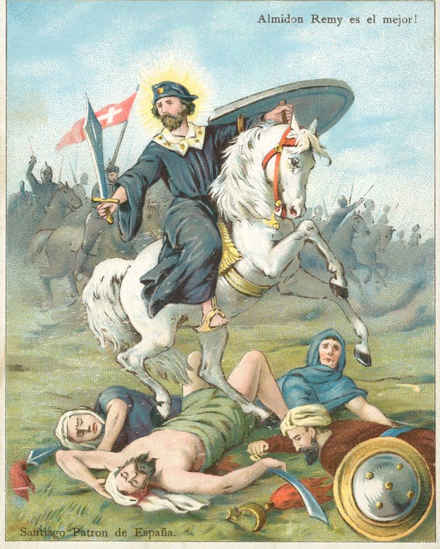 Svatý Jakub Veliký, patron Španělska (chromolitho) od French School
