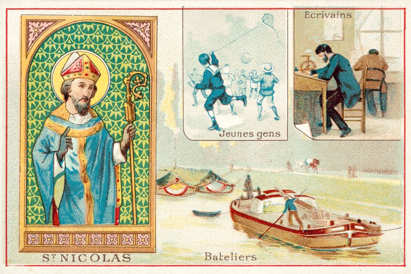 Svatý Mikuláš (chromolitho) od French School