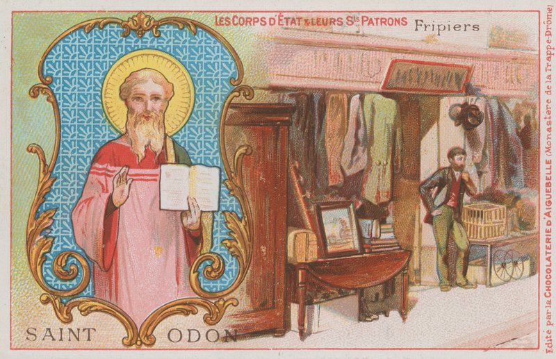 St Odo a prodejce oblečení z druhé ruky od French School