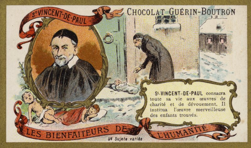 Svatý Vincent de Paul, francouzský kněz (chromolitho) od French School