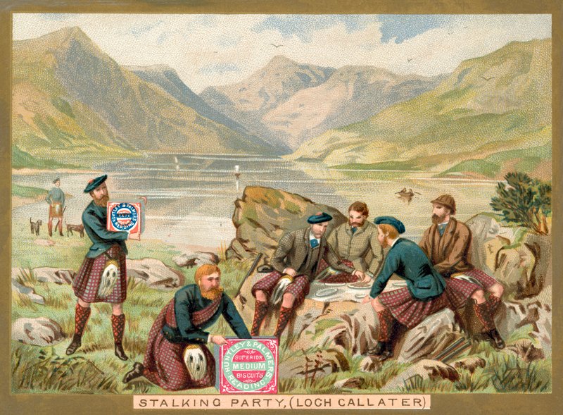 Stalking party, Loch Callater, Skotsko (chromolitho) od French School