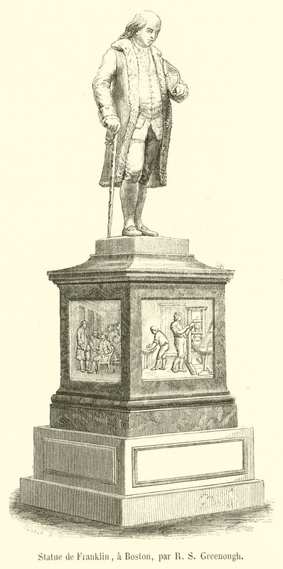Statue de Franklin, Boston (rytina) od French School