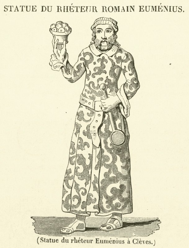 Socha řečníka Eumenia a Cleves (rytina) od French School