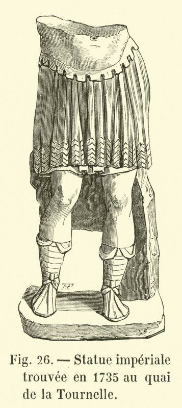 Císařská socha nalezená v roce 1735 na Quai de la Tournelle od French School