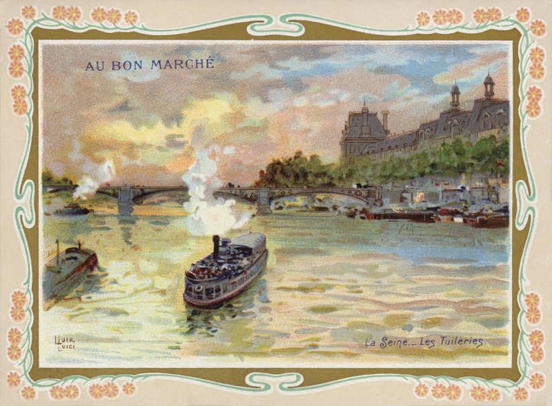 Parní čluny na řece Seině, Paříž od French School