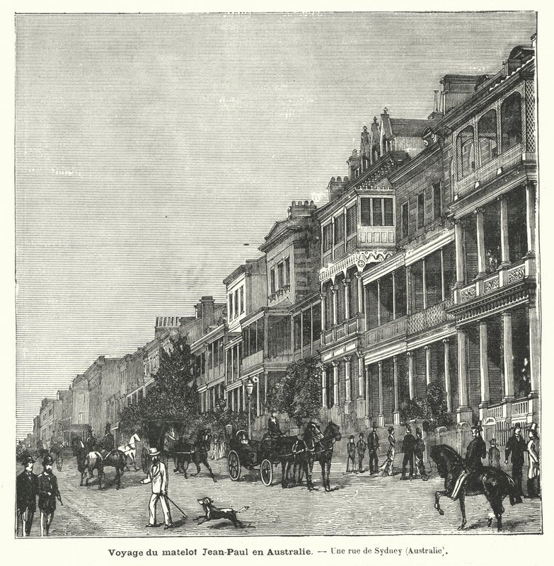 Street v Sydney, New South Wales, Austrálie (rytina) od French School