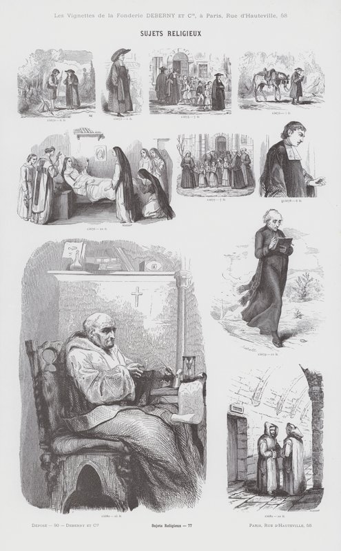 Náboženské předměty (rytina) od French School