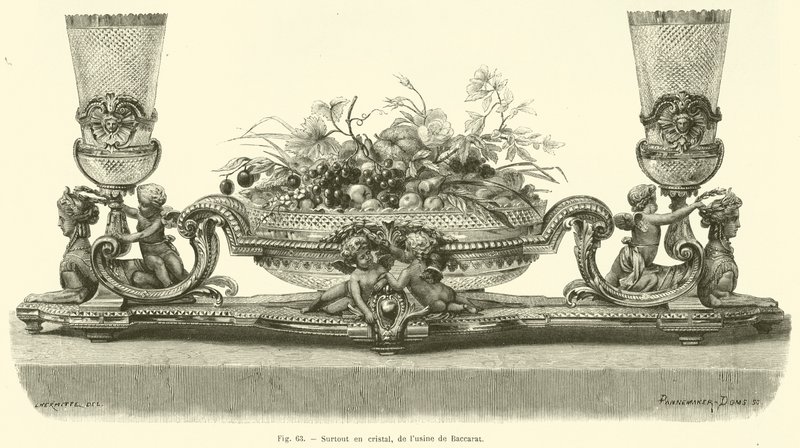 Hlavně v křišťálu, z továrny Baccarat (rytina) od French School
