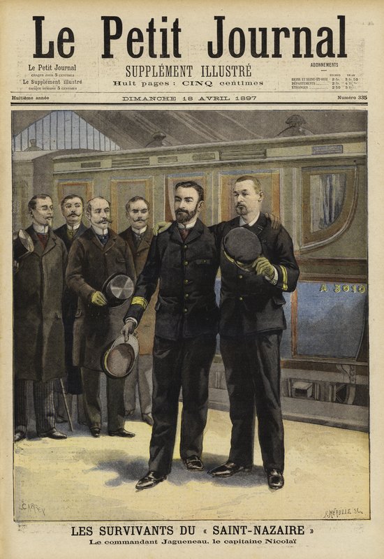 Přeživší potopení Ville de Saint Nazaire, 1897 od French School
