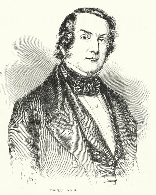 Tanneguy Duchatel , francouzský politik a ministr vnitra, který přišel o svůj úřad ve francouzské únorové revoluci roku 1848 od French School
