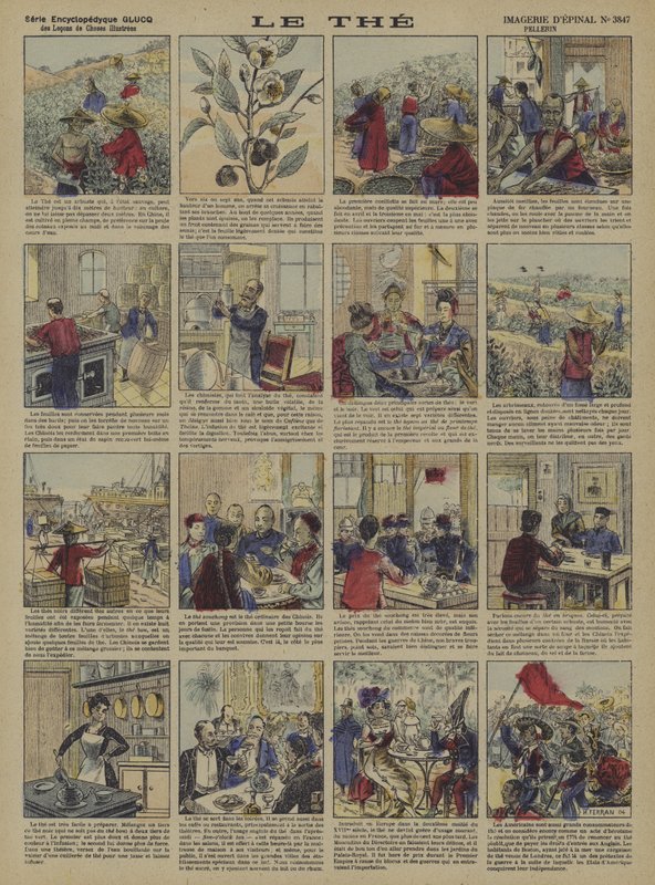 Čaj (barevný litho) od French School