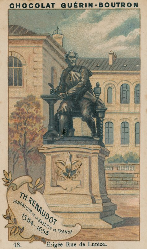 Th Renaudot, zakladatel Gazette de France, 1584-1653, Erigee Rue de Lutece od French School