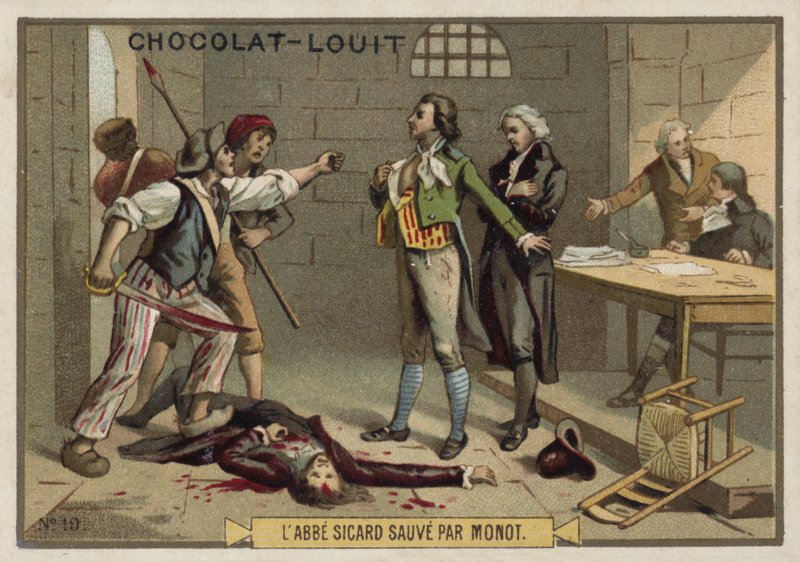 Abbé Sicard je zachráněn Monotem, Francouzská revoluce, září 1792 od French School