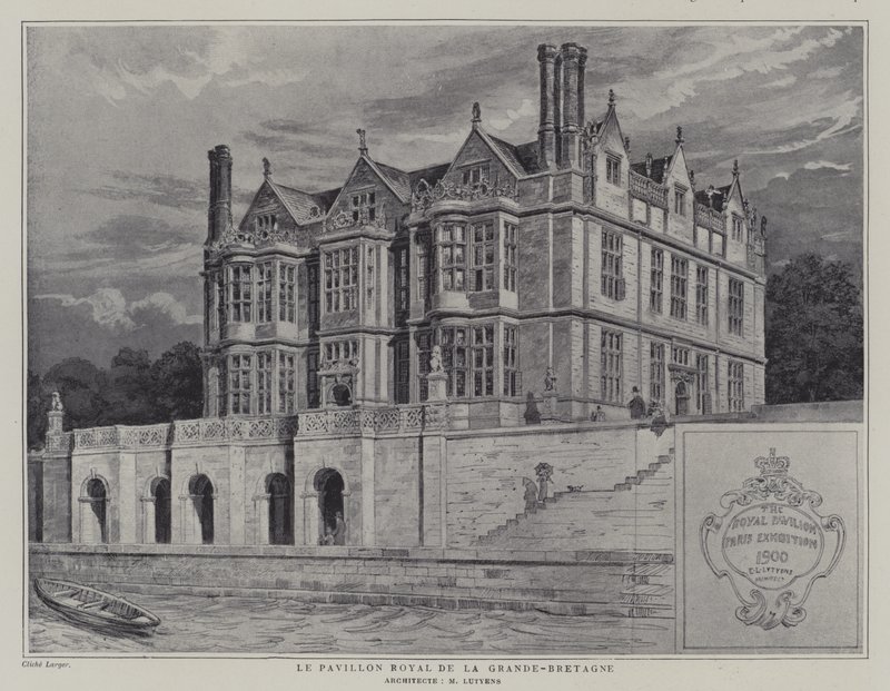 Britský královský pavilon na výstavě Universelle 1900, Paříž (litho) od French School