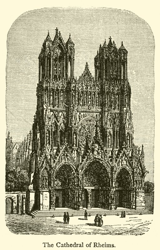 Katedrála v Rheims (rytina) od French School