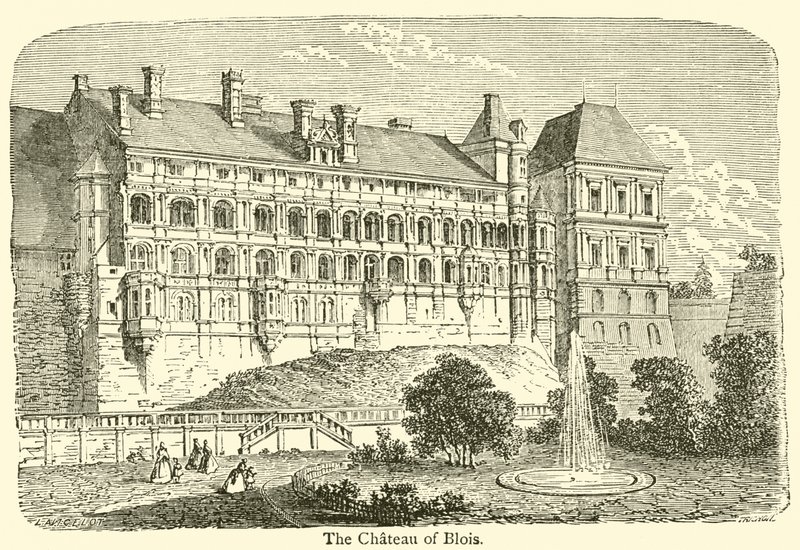 Zámek Blois (rytina) od French School
