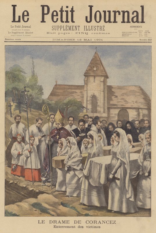 Vraždy v Corancezu; pohřeb obětí od French School