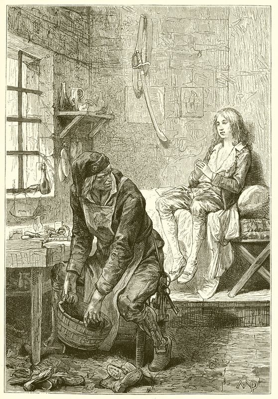 Dauphin v chrámu a švec Simon od French School
