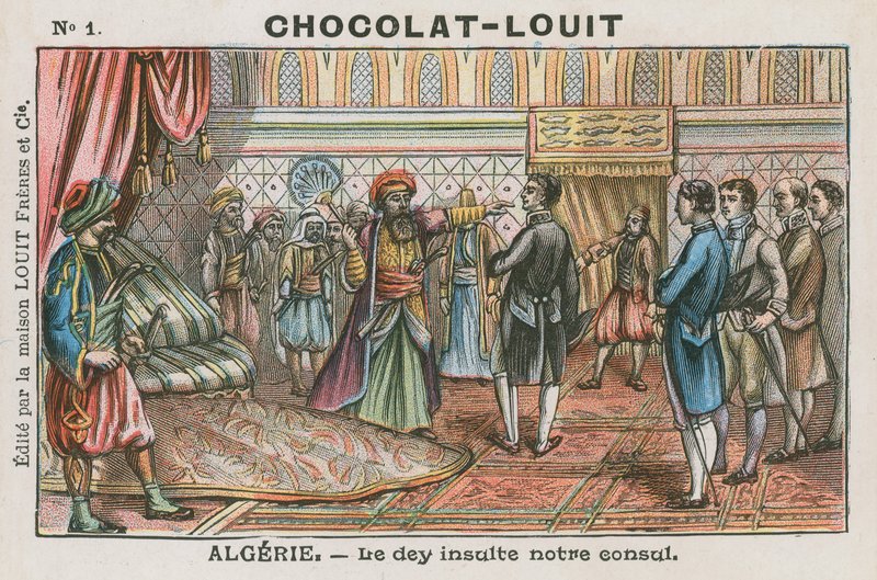 Dey z Alžíru urážející francouzského konzula, Alžírsko od French School