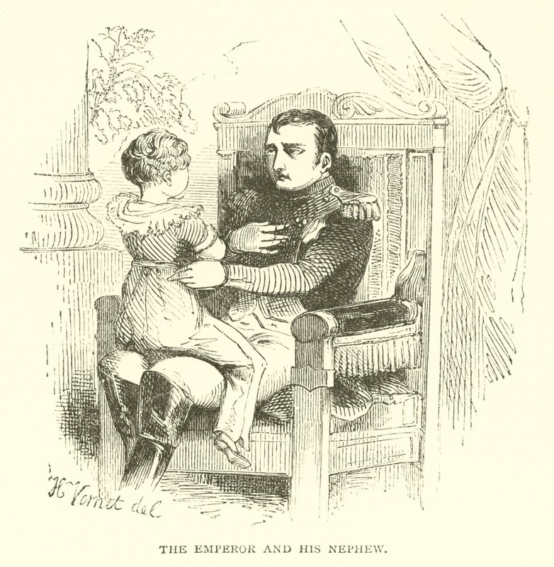 Císař a jeho synovec (rytina) od French School