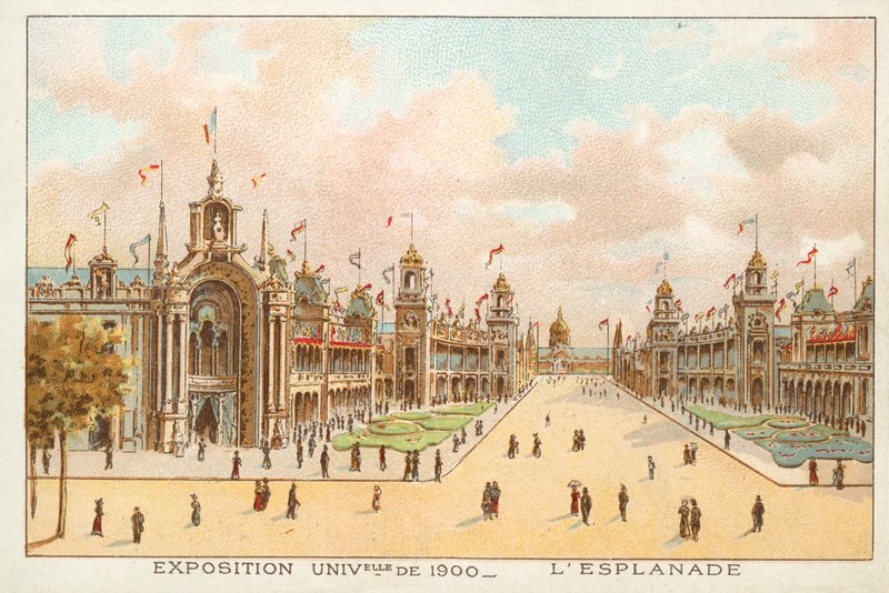 Esplanade, výstava Universelle 1900, Paříž (chromolitho) od French School