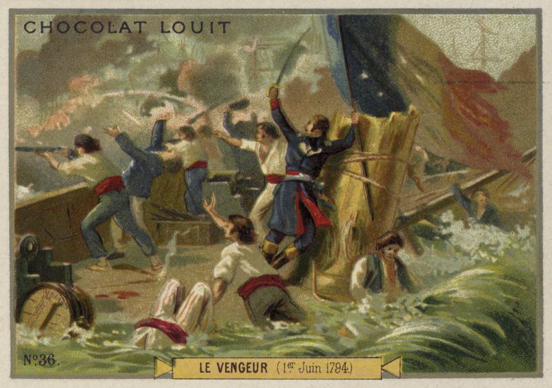 Francouzská válečná loď Vengeur v bitvě u Ushant (Glorious First of June), 1794 od French School