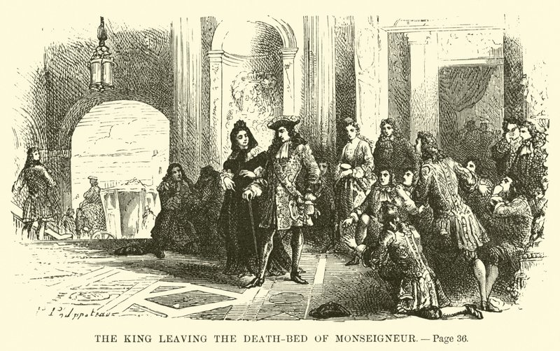 Král opouští smrtelnou postel Monseigneur od French School