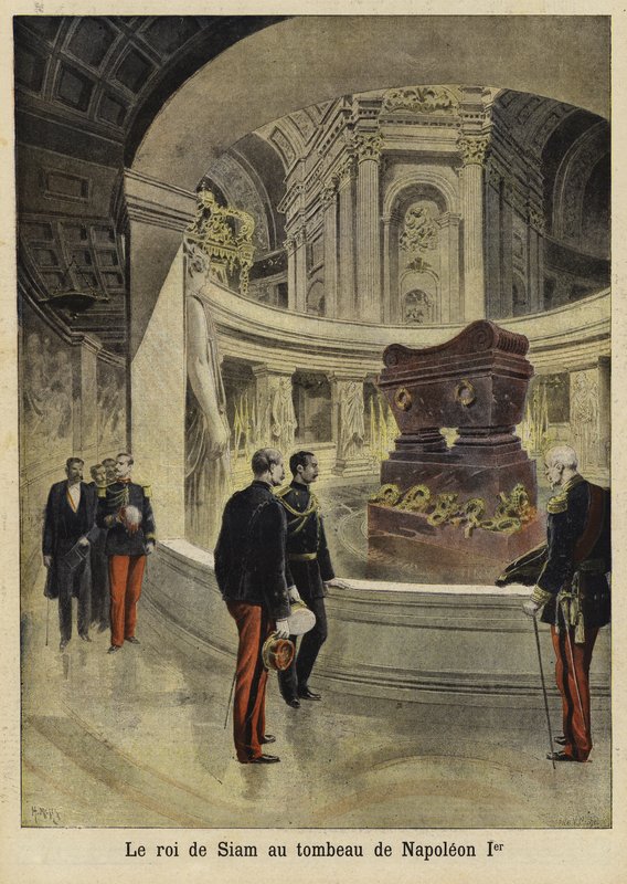 Král Siamu na návštěvě hrobky Napoleona I., Paříž, 1897 od French School