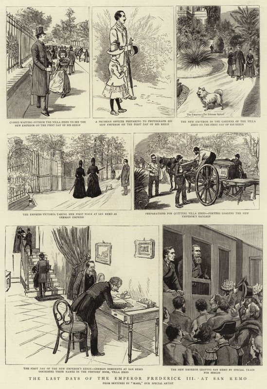 Poslední dny císaře Fridricha III. v San Remu (rytina) od French School