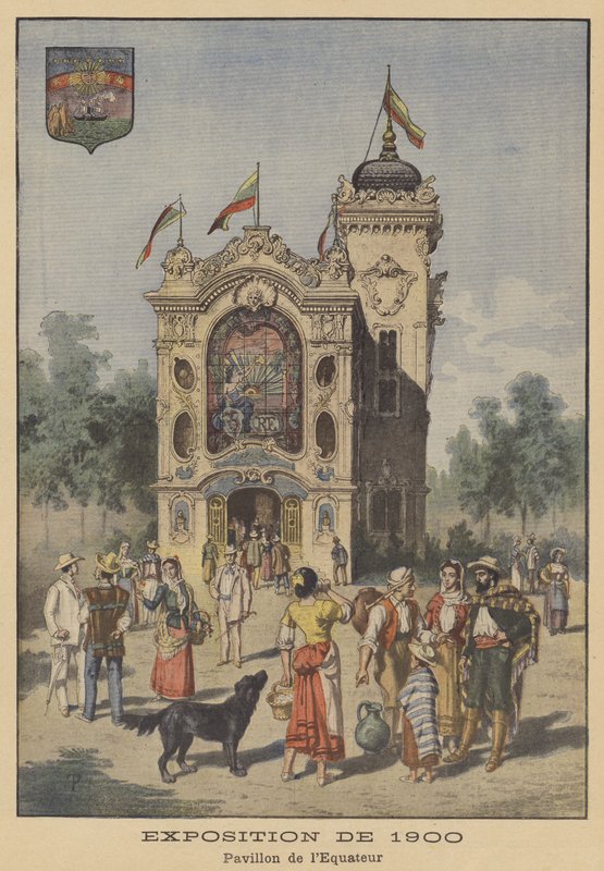 Pavilon Ekvádoru na výstavě Universelle z roku 1900 v Paříži (barevné lito) od French School
