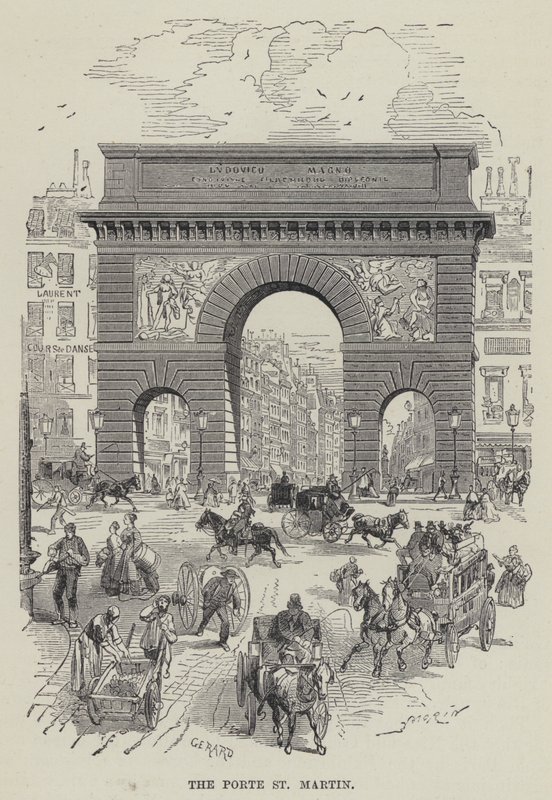 The Porte St Martin (rytina) od French School